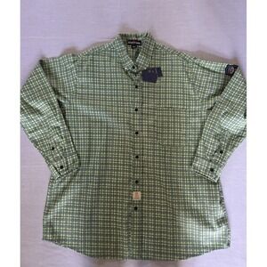 Bocomal Flame Resistant Work Shirt Men's 3X Green Plaid 3XL New NWT Button Up